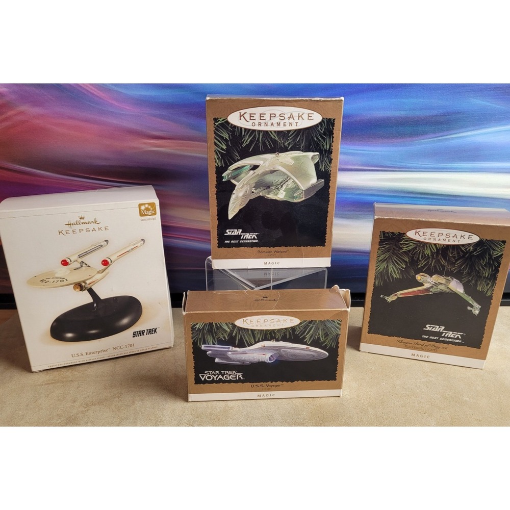 Hallmark Keepsake STAR TREK Ornaments-Lot of Four, Vintage, Enterprise, Etc.